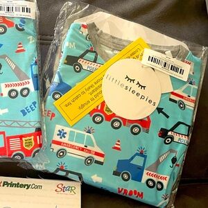 Little Sleepies 2 Piece Long Sleeve Pajamas Bamboo To the Rescue Print